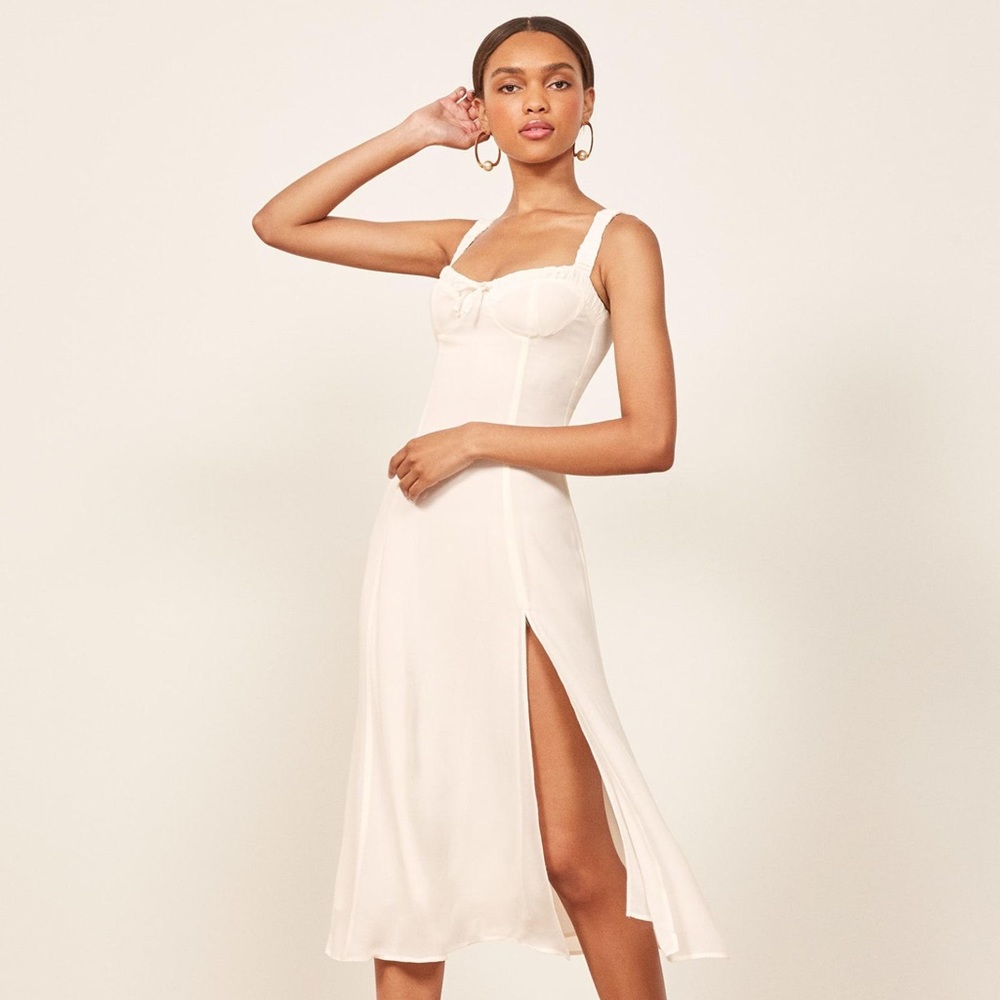 Reformation Peridot Dress in Ivory, Size 10